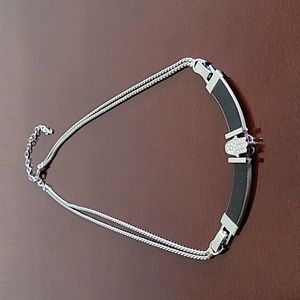 Black and Silver Hamsa Necklace